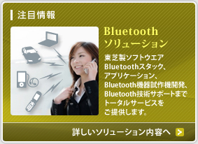 ���ڏ��FBluetooth�\�����[�V�����@�w���Ő��\�t�g�E�G�ABluetooth�X�^�b�N�A�A�v���P�[�V�����ABluetooth�@�펎��@�J���ABluetooth�Z�p�T�|�[�g�܂Ńg�[�^���T�[�r�X�����񋟂��܂��B�x�@���ڂ����\�����[�V�������e��