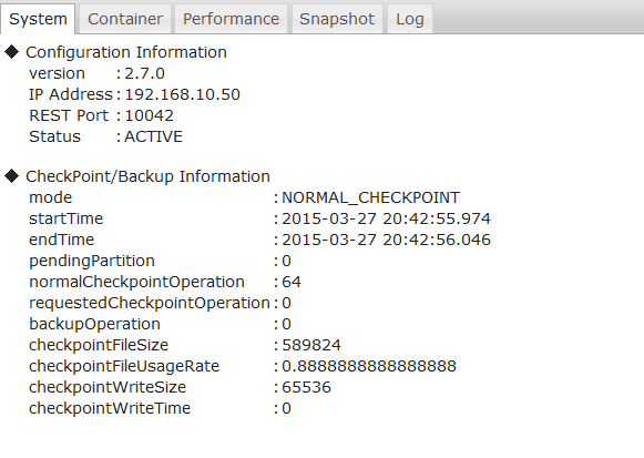 System data screen