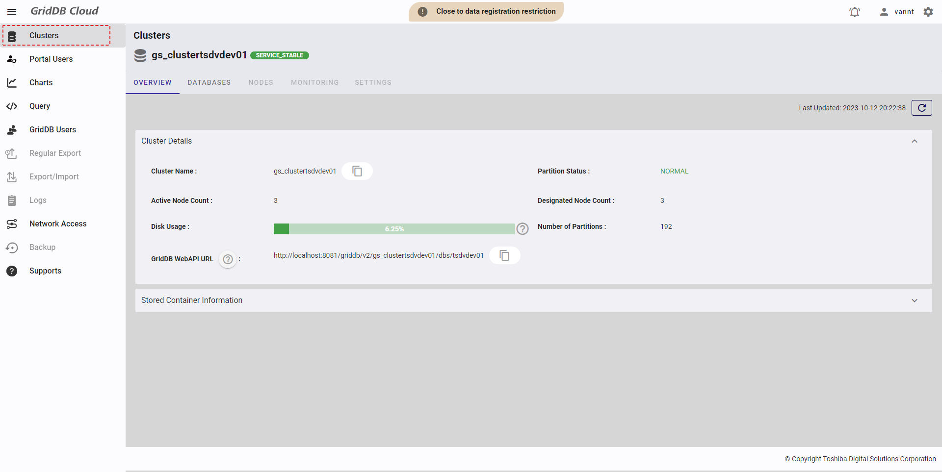 Management GUI Reference for GridDB Cloud (For collaboration ...