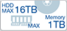 HDD MAX16TB Memory MAX1TB