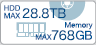 HDD MAX 19.2TB Memory MAX 1.5TB