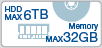 HDD MAX6TB Memory MAX32GB