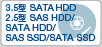 3.5^ SATA HDD
2.5^ SAS HDD/@SATA HDD/@SAS SSD/SATA SSD