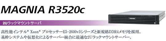 MAGNIA R3520c 2UbN}EgT[o[@`\Ce(R) Xeon(R) vZbT[E5-2600v3V[YƐVKiDDR4̗pB
VXe≼zɂT[o[ɍœK2UbN}EgT[o[B