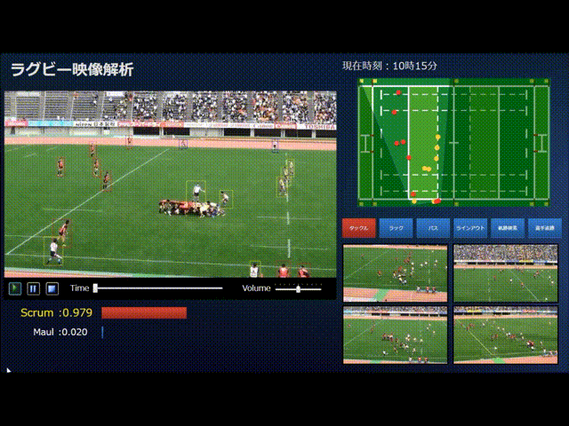 人物検出・追跡（スポーツ映像解析）イメージ